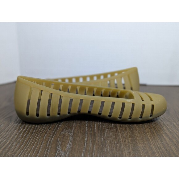 Crocs Adrina II Closed Toe Slip On Ballet Flats Shoes Womens 7 Olive Green Logo - Picture 8 of 13